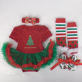 My 1st Christmas Baby Girls Romper Sets Xmas Party Dress Set Christmas Costume Clothes Baby Clothing 4Pcs Christmas's Baby Gifts