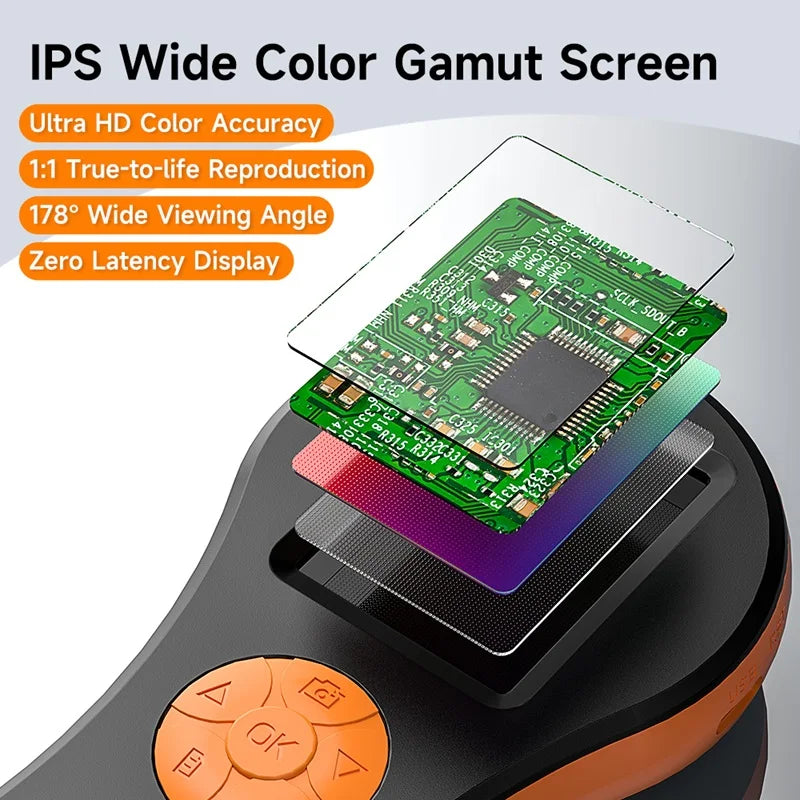 Digital Magnifier 2MP Video Portable Microscope 2.0'' Screen 8LEDs With Magnifying Glass For Windows/Mac 32B TF Card For Option