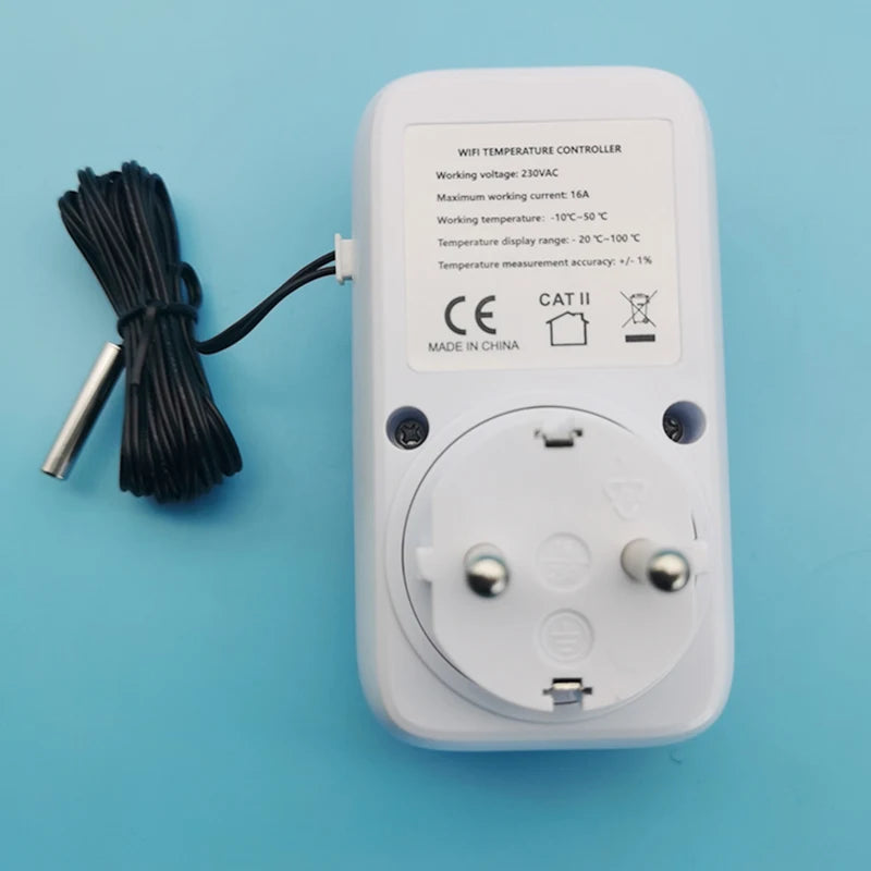 TUYA WIFI Smart Temperrature Controller Socket With Sensor Smart Thermostat 16A EU Plug Remote Control Support Alexa Google Home