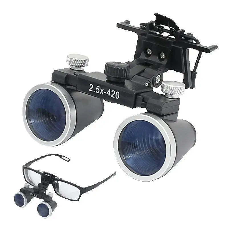 Dental Loupes 2.5X3.5X Binocular Magnifying Glass Galilean Medical Loupes with Clip Coated Optical Lens for Dentist Surgical Use