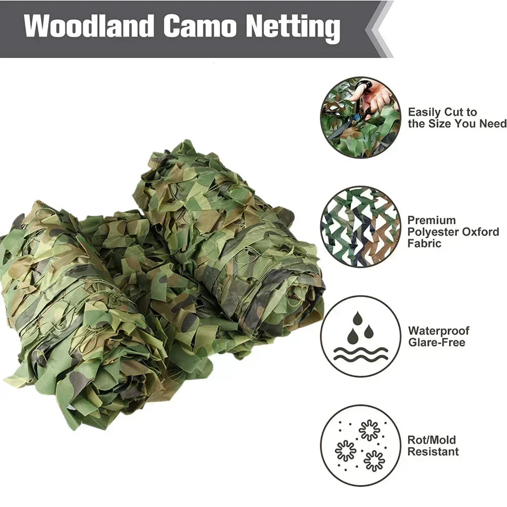 Woodland Camo Netting Camouflage Net Hunting Camo Mesh Sunshade Sail Camping Sun Shelter Car Shade Covers Privacy Cloth