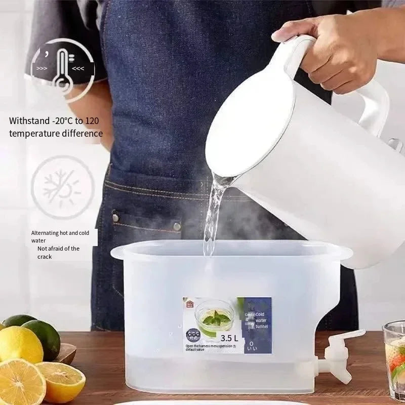 5L Cold Water Dispenser Pitcher with Faucet Large Capacity BPA Free Beverage Jug for Refrigerator Iced Tea & Lemonade Drinkware