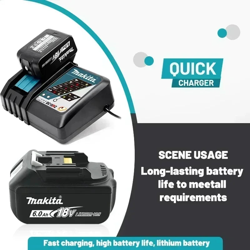 100% Original for Makita 18V 6.0Ah Rechargeable Battery for Makita 18V BL1830 BL1830B BL1840 BL1840B BL1850 BL1850B Power Tools