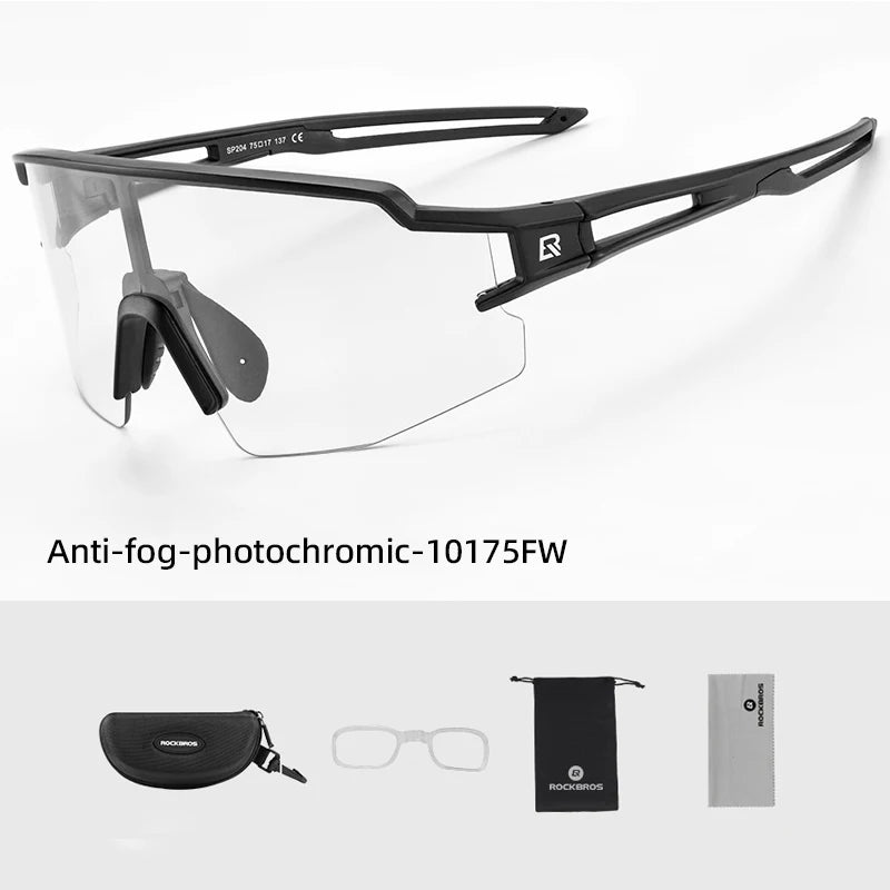 ROCKBROS Cycling Glasses Photochromic Eye Protecting Glasses Glasses Eyewear Goggles Windproof Bicycle Outdoor Sports Sunglasses