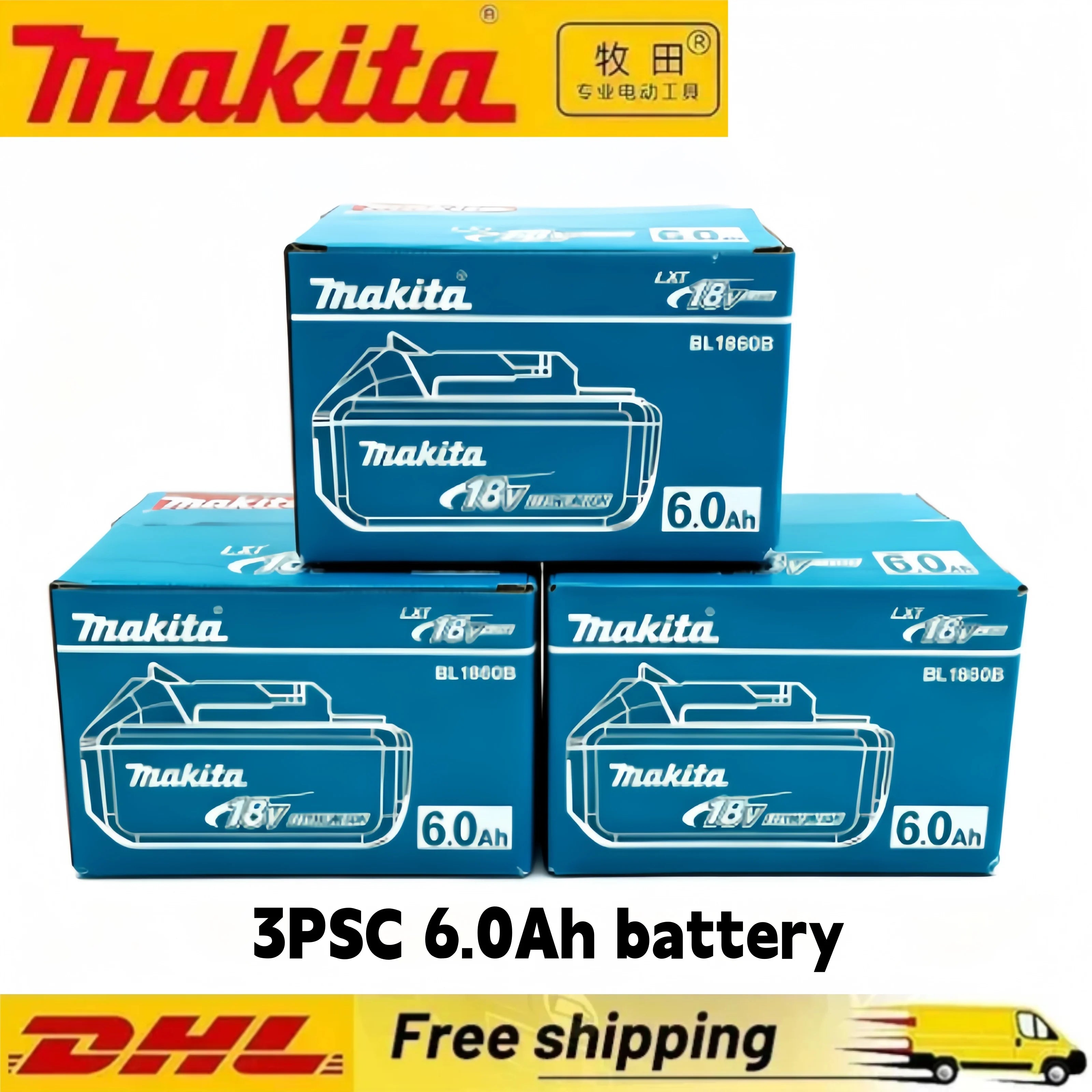 100% Original for Makita 18V 6.0Ah Rechargeable Battery for Makita 18V BL1830 BL1830B BL1840 BL1840B BL1850 BL1850B Power Tools