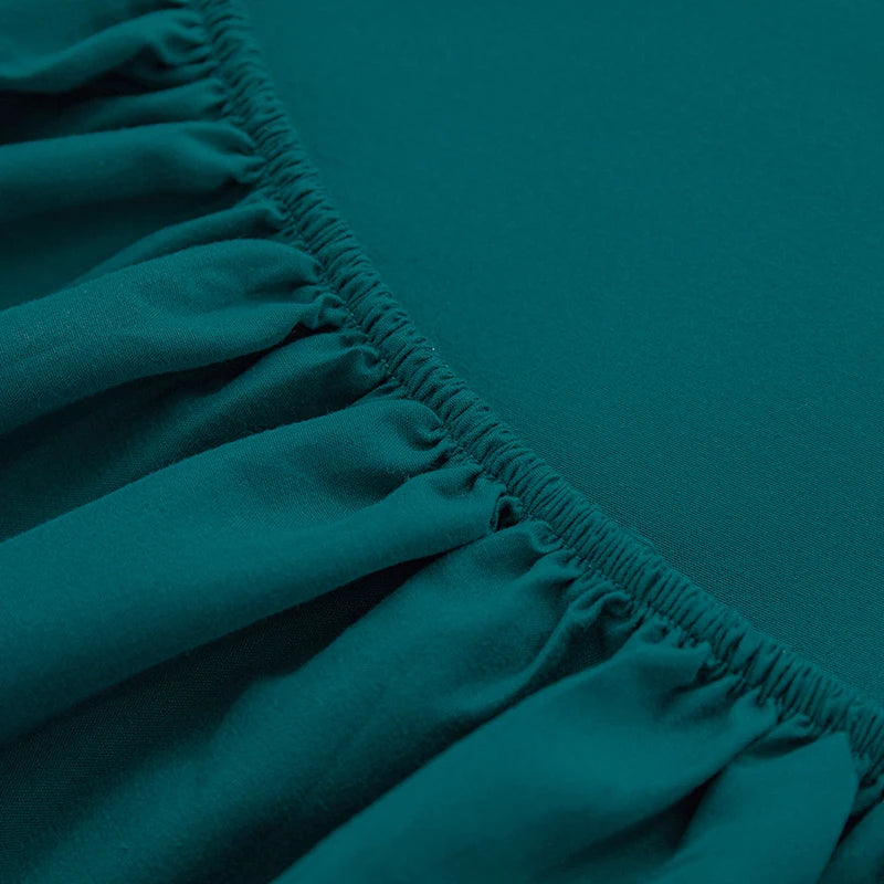 1 piece of solid color bed sheet for bedroom 100%Polyeste Elastic Band Around bedding Fitted Sheet Only (excluding pillowcases)