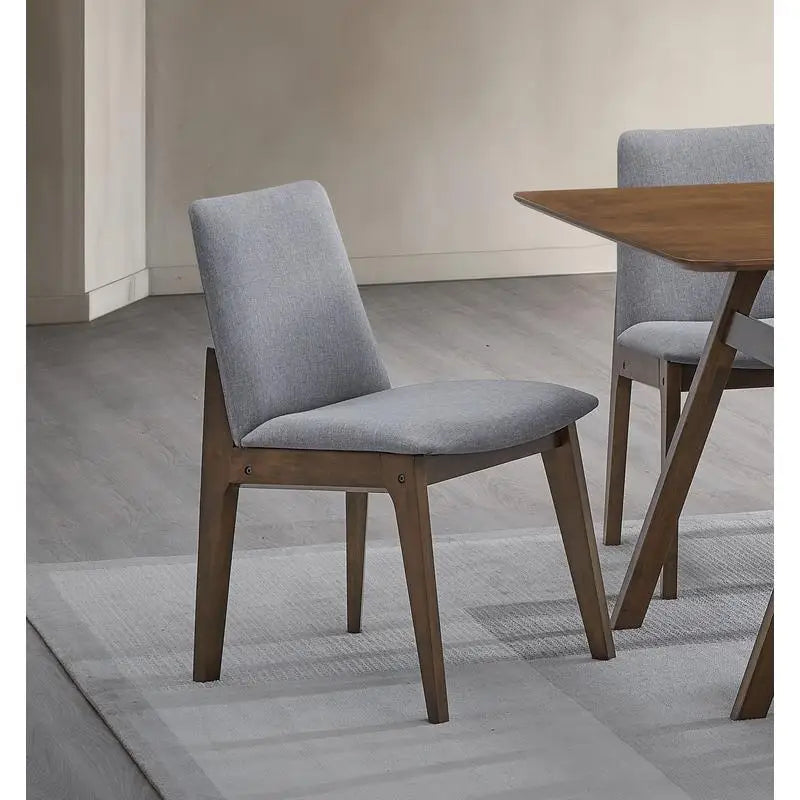 7-Piece Walnut Finish Dining Set with Upholstered Chairs – Wooden Kitchen Table & Chair Ensemble