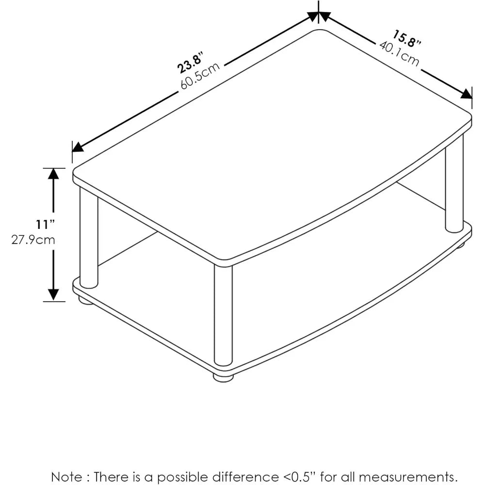 Furinno 2-Tier TV Riser Stand, Small No-Tool Assembly, Elevates TVs up to 32 inches, Dimensions 15.8 x 23.8 x 11 inches