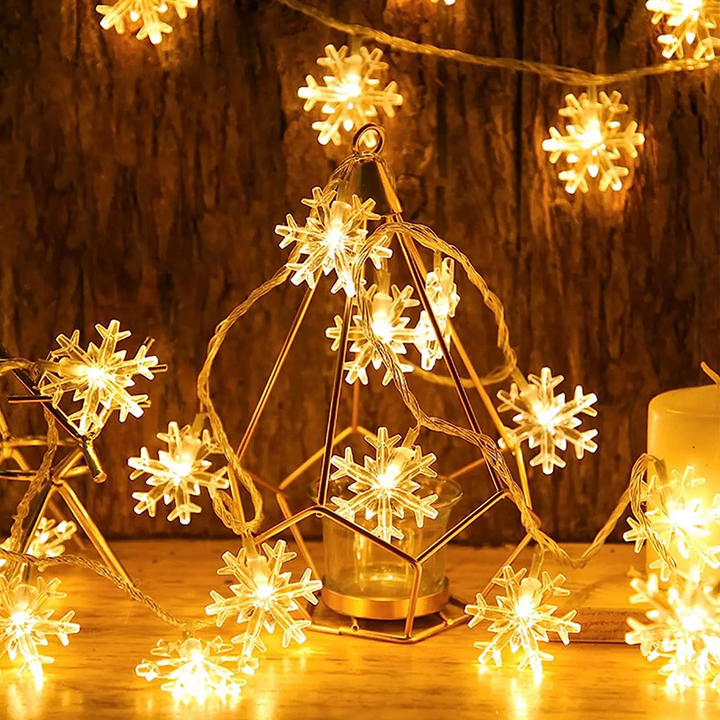 Snowflake LED String Fairy Light Garland Home Christmas Lights Wedding Decor Christmas Decor for Home Navidad Party Decoration