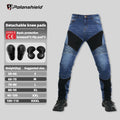 Motorcycle Outdoor Men Pants Protective Gear Riding Touring Blue Black summer Breathable mesh hole Motocross Moto Jeans