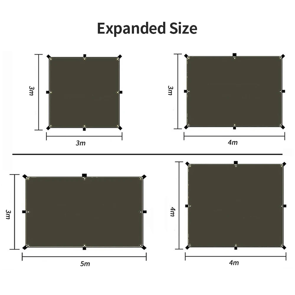 Camping Tarp Waterproof Tent Tourist Awning Shade Garden Canopy Beach Sunshade Outdoor Ultralight Sun Shelter Hiking Backpacking