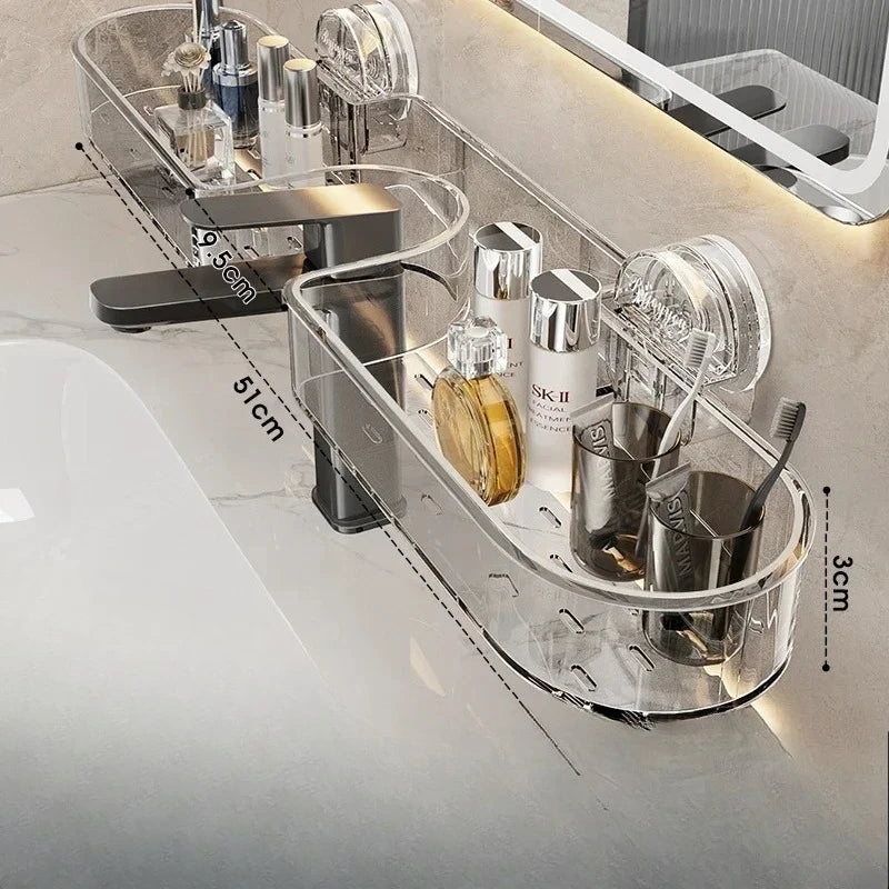 2025Toilet Rack Suction Cup Non-punching Toilet Thickened Acrylic Shelf