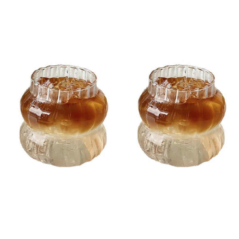 1/2pcs Clear Glass Cup Creative Ins Exquisite Heat-resistant Tumbler Tea Juice Milk Coffee Mug Home Office Cocktail Beer Glasses