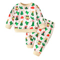 0-4Y Toddler Kids Boys Christmas Cotton 2Pcs Sets Baby Girl Clothes Santa Tree Bell Printed Sweatshirt and Pants Autumn Outfit