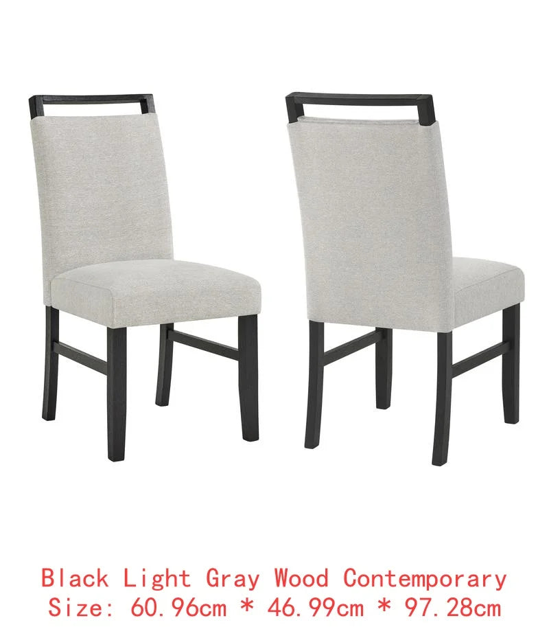 Contemporary 6-Piece Dining Set with White Faux Marble Rectangular Table, Upholstered Full Back Chairs, and Bench in Light Gray