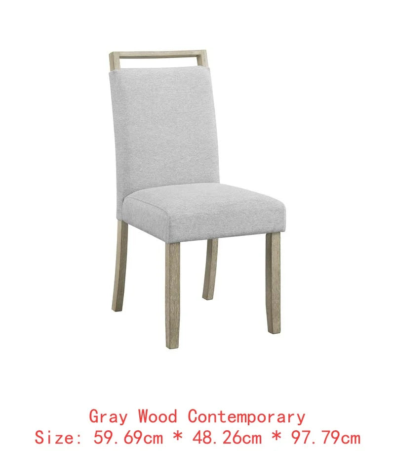 Contemporary 6-Piece Dining Set with White Faux Marble Rectangular Table, Upholstered Full Back Chairs, and Bench in Light Gray