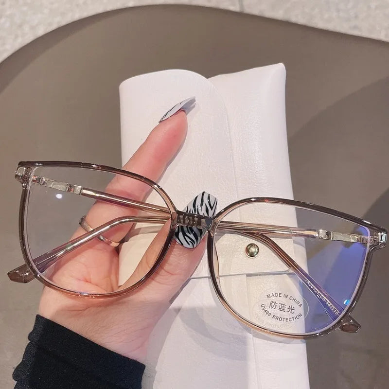+100 To +400 Fashion Reading Glasses Anti Blue Light Presbyopia Glasses Oval Shaped Women's Finished Presbyopia Glasses Unisex