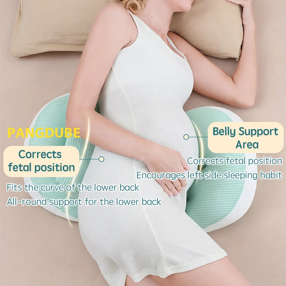 Pregnancy Pillow with 1pc Free An Auxiliary Pillow Cotton Waist Support Pillow for Pregnant Women Sleeping Body Pillow