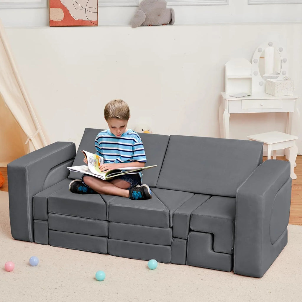 Modular  Play Couch, 22Pcs Sectional Sofa Imaginative Furniture Play Set, Creative Playroom Furniture for Convertible Foam