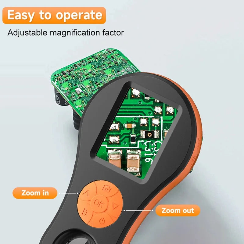 Digital Magnifier 2MP Video Portable Microscope 2.0'' Screen 8LEDs With Magnifying Glass For Windows/Mac 32B TF Card For Option