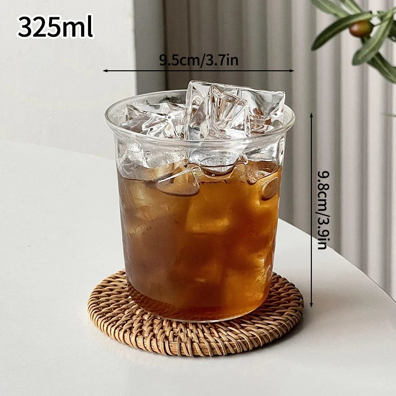 Glass Drinkware Cold Coffee Cups Latte Coffee Glass Iced Water Bottle Aesthetic Cup Wine Cocktail Glass כוסות לקפה ק