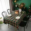 Green Checkered Table Cloth Rectangle Cotton Linen Fabric Washable Buffalo Plaid Table Covers for Festival Party Christmas Decor