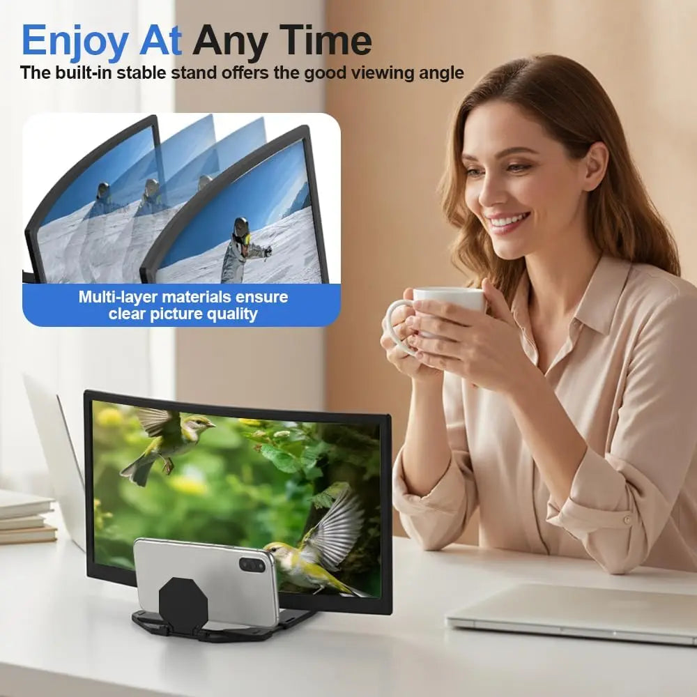 3D Screen Magnifier for Cell Phone, HD Phone Magnifier Screens Enlarger, Projector Screens for Mobile Phone Screen Amplifier