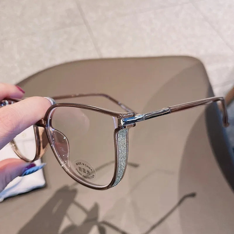 +100 To +400 Fashion Reading Glasses Anti Blue Light Presbyopia Glasses Oval Shaped Women's Finished Presbyopia Glasses Unisex