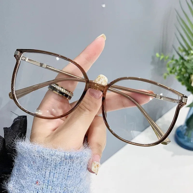 +100 To +400 Fashion Reading Glasses Anti Blue Light Presbyopia Glasses Oval Shaped Women's Finished Presbyopia Glasses Unisex