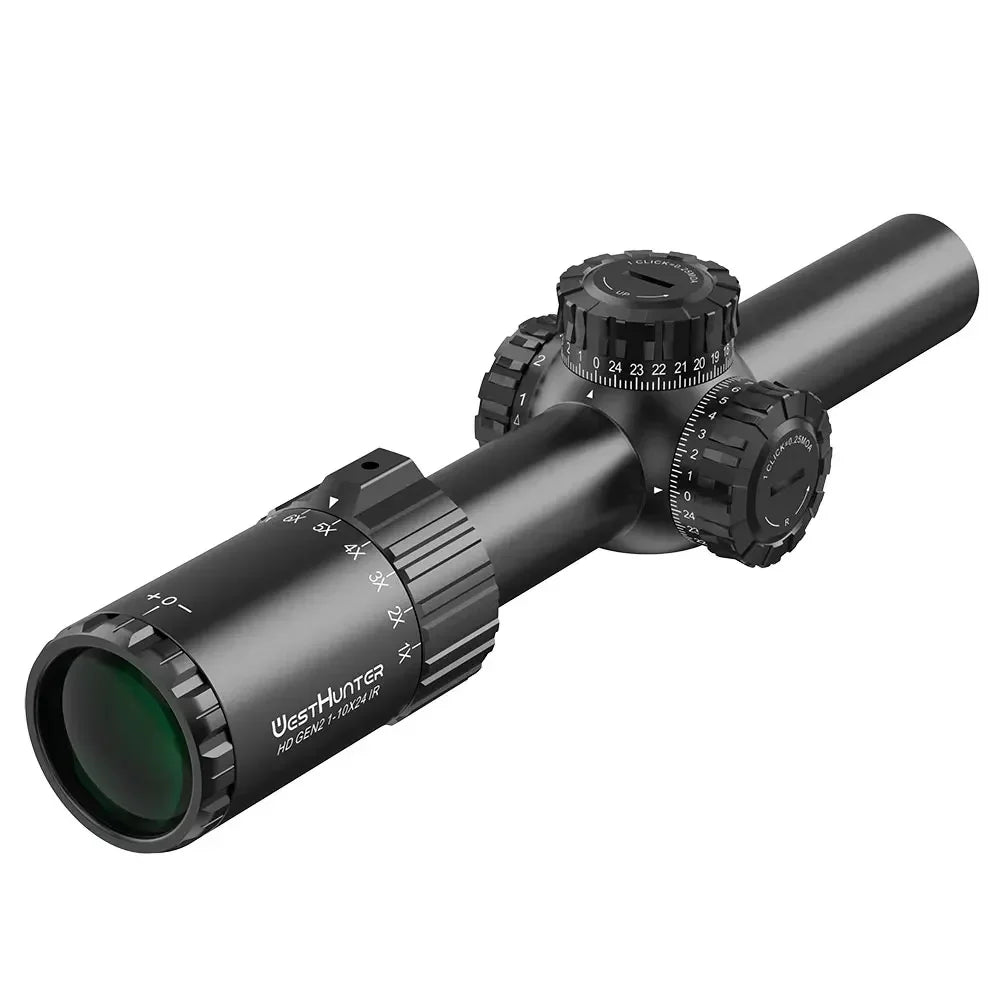 WestHunter HD GEN2 1-10X24 IR Compact Scope LPVO Optical Sights R/G Illumination 1/4MOA Reticle Hunting Riflescope