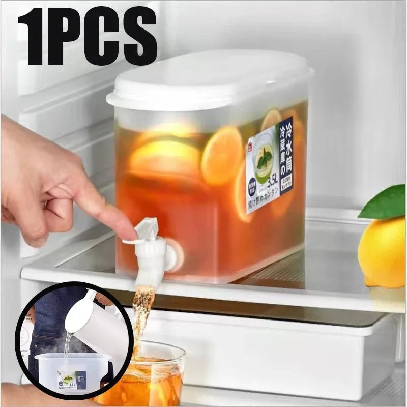 5L Cold Water Dispenser Pitcher with Faucet Large Capacity BPA Free Beverage Jug for Refrigerator Iced Tea & Lemonade Drinkware