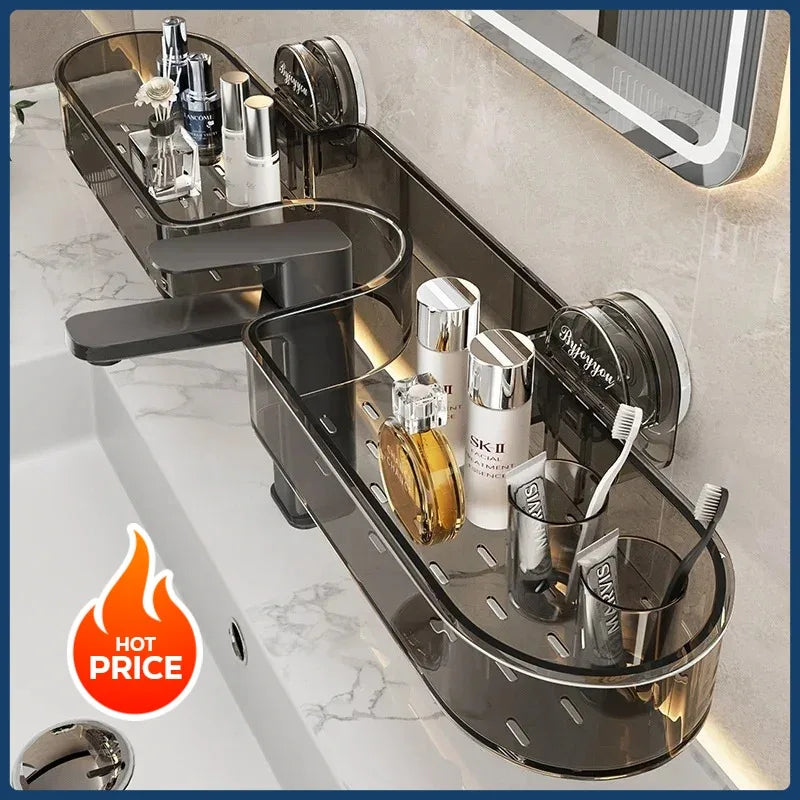 2025Toilet Rack Suction Cup Non-punching Toilet Thickened Acrylic Shelf