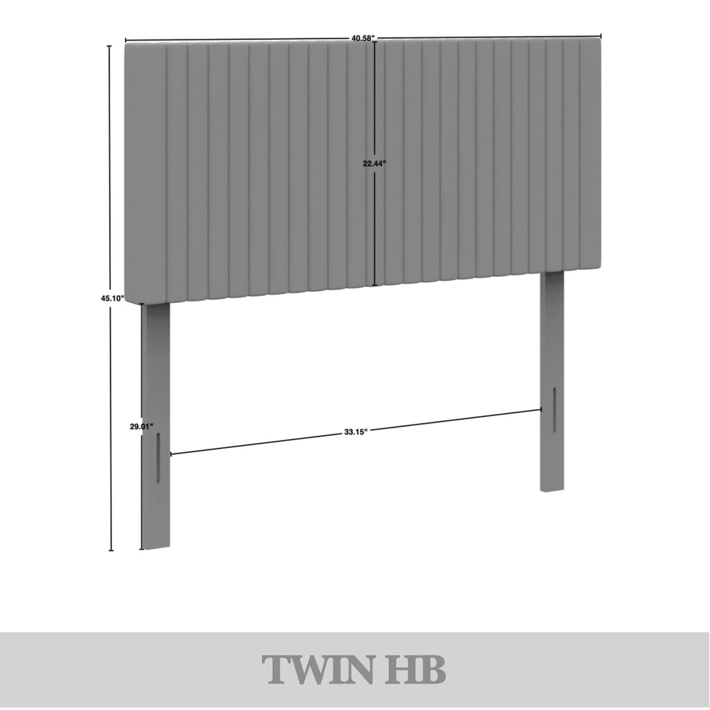 Comfortable corduroy velvet upholstered double headboard with adjustable height for a perfect fit