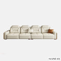 Premium Italian Genuine Leather Sectional Sofa Sets Couch Sofas with USB and Bluetooth Speaker - MANBAS Living Room Furniture
