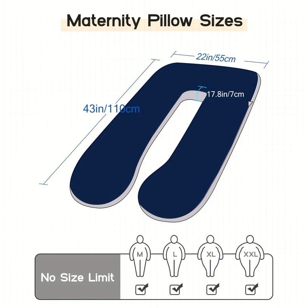 Ergonomic U Shape Pillow for Neck and Back Support, Maternity Pregnancy Body Pillow, Office Travel Sleeping Cushion for Adults