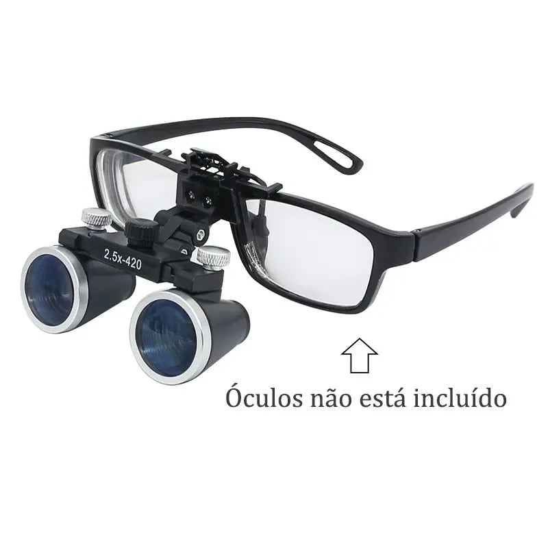 Dental Loupes 2.5X3.5X Binocular Magnifying Glass Galilean Medical Loupes with Clip Coated Optical Lens for Dentist Surgical Use