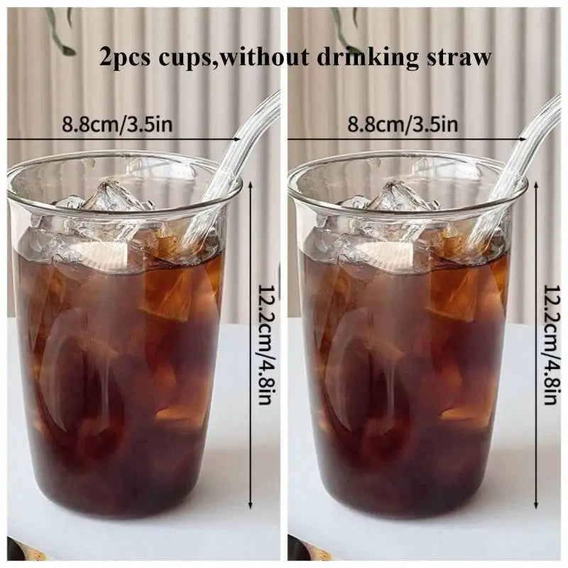 Glass Drinkware Cold Coffee Cups Latte Coffee Glass Iced Water Bottle Aesthetic Cup Wine Cocktail Glass כוסות לקפה ק