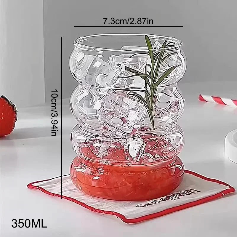 1/2pcs Clear Glass Cup Creative Ins Exquisite Heat-resistant Tumbler Tea Juice Milk Coffee Mug Home Office Cocktail Beer Glasses