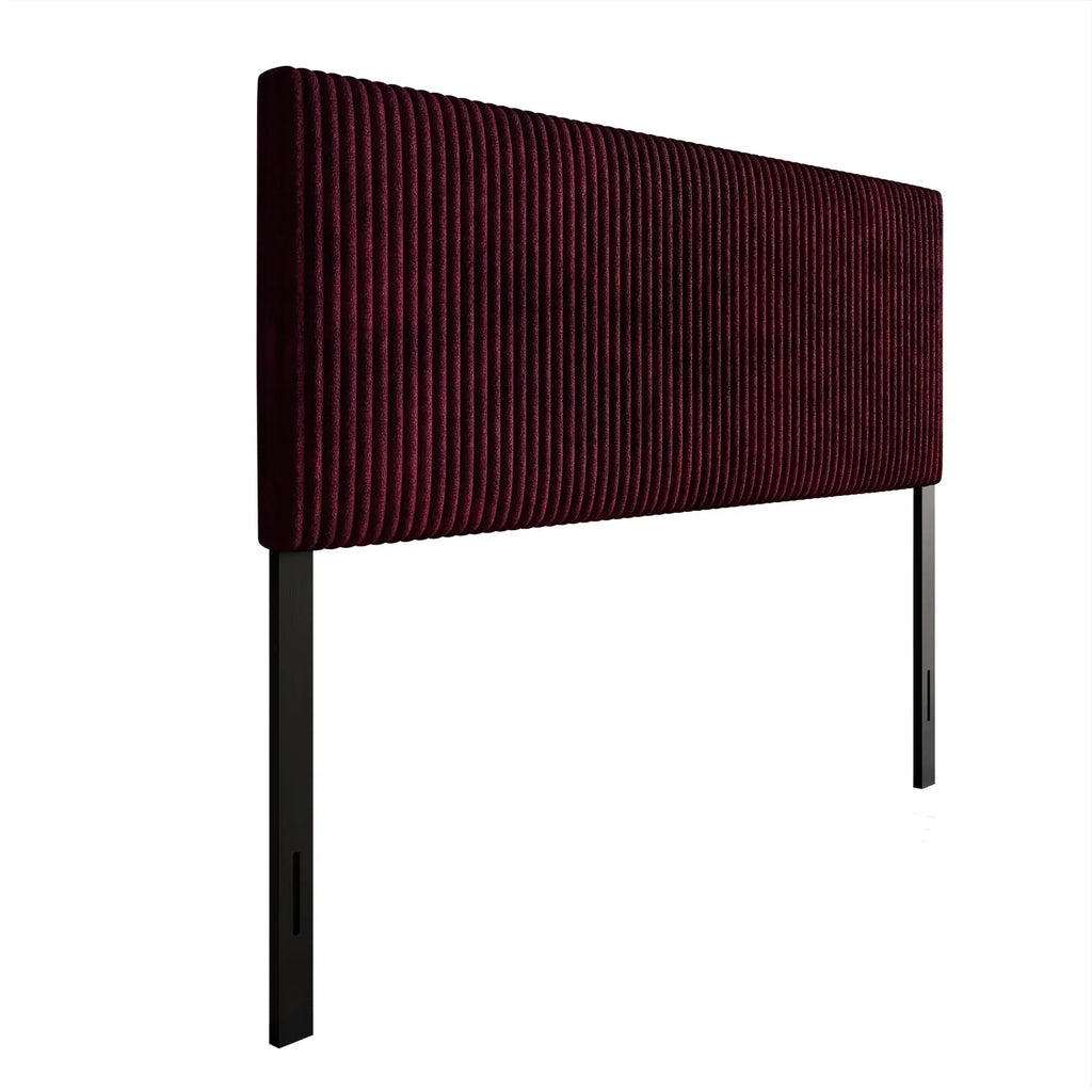 Comfortable corduroy velvet upholstered double headboard with adjustable height for a perfect fit