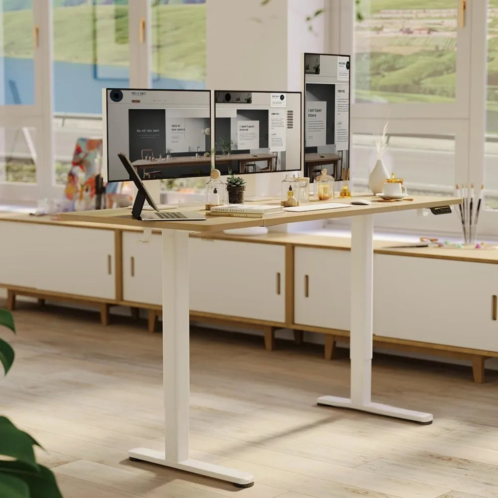 Adjustable Electric Standing Desk Frame - C-Shaped Workstation for Ergonomic Computer Desk Setup