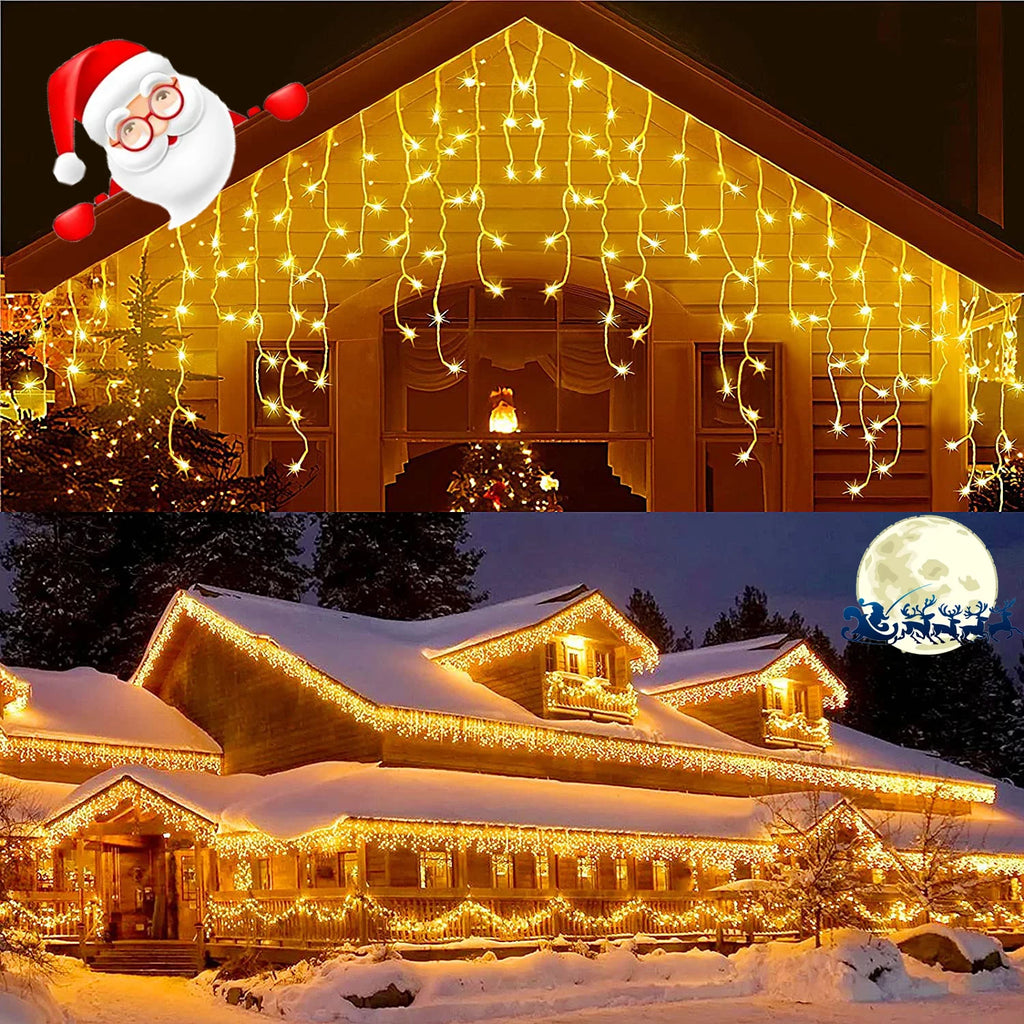 Christmas Decoration 2024/2025 icicle Led Curtain Lights for Outdoor Droop 0.4/0.5/0.6M Christmas Lights for home New Year 2025