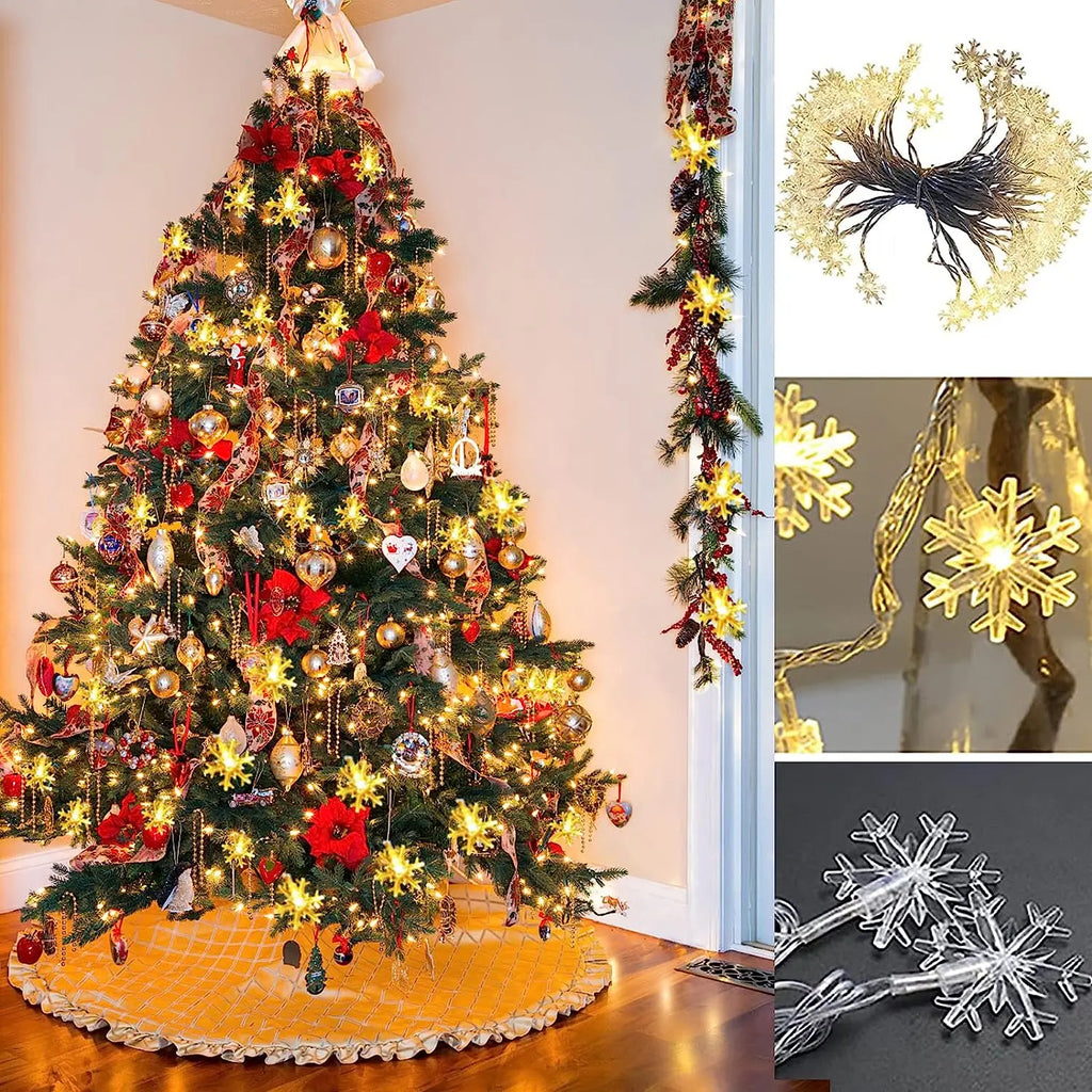 Snowflake LED String Fairy Light Garland Home Christmas Lights Wedding Decor Christmas Decor for Home Navidad Party Decoration