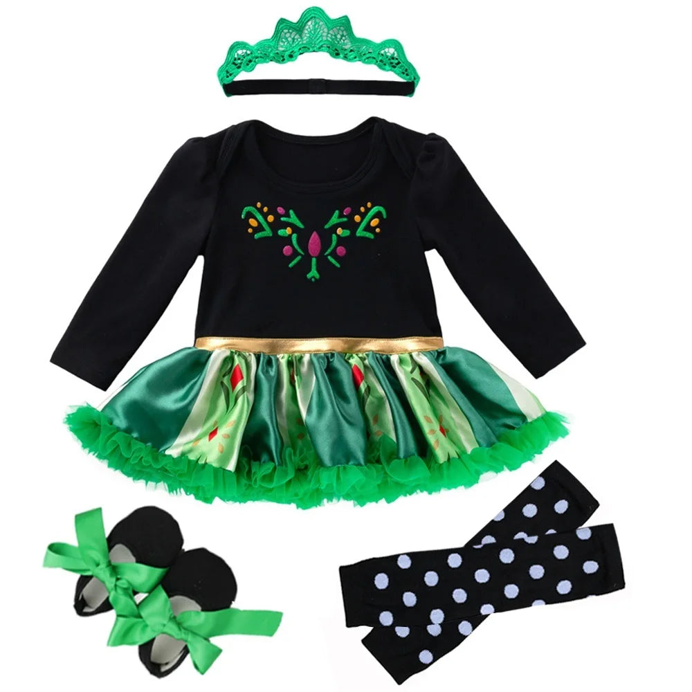 My 1st Christmas Baby Girls Romper Sets Xmas Party Dress Set Christmas Costume Clothes Baby Clothing 4Pcs Christmas's Baby Gifts