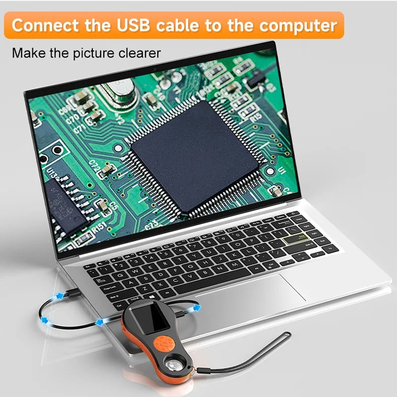 Digital Magnifier 2MP Video Portable Microscope 2.0'' Screen 8LEDs With Magnifying Glass For Windows/Mac 32B TF Card For Option