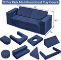 Modular  Play Couch, 22Pcs Sectional Sofa Imaginative Furniture Play Set, Creative Playroom Furniture for Convertible Foam